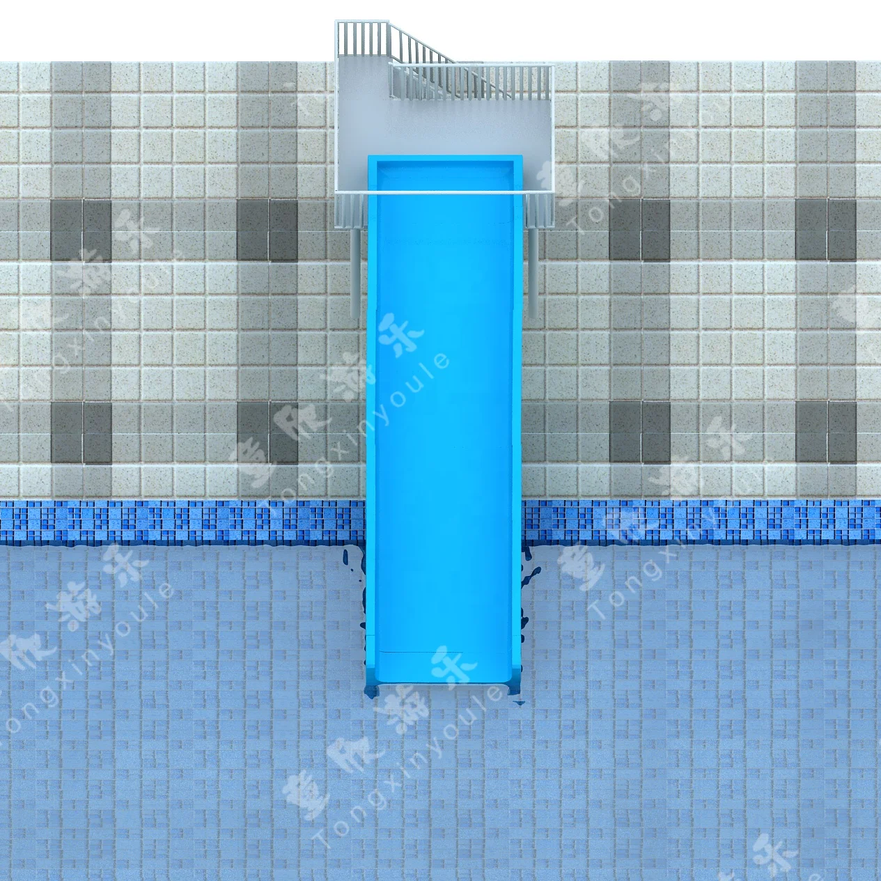 Commercial Outdoor Playground Outdoor Park Water Pool Family Wide Slide Fiberglass for Sale