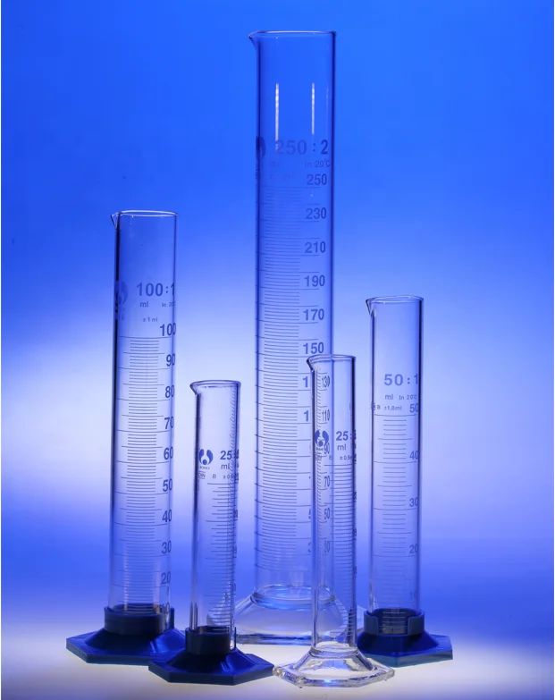 5ml to 2000ml Laboratory Hexagon Glass Base Borosilicate Glass Measuring Cylinder with Spout