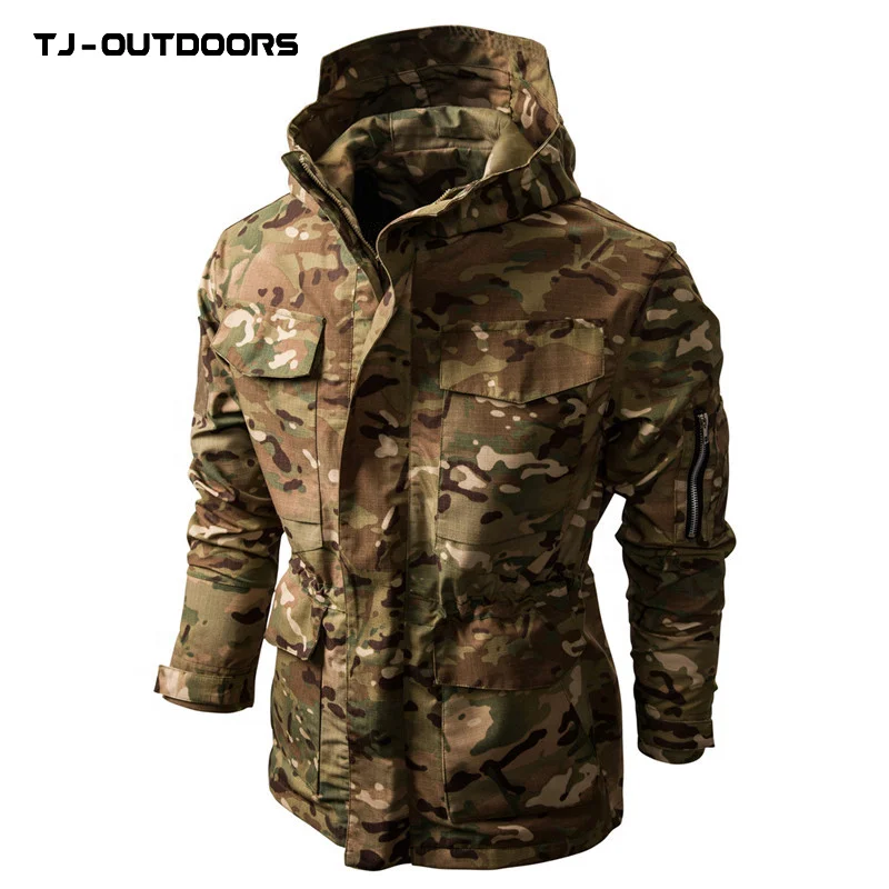 TJ-OUTDOORS новая зимняя водонепроницаемая камуфляжная уличная тактическая Мужская куртка с капюшоном