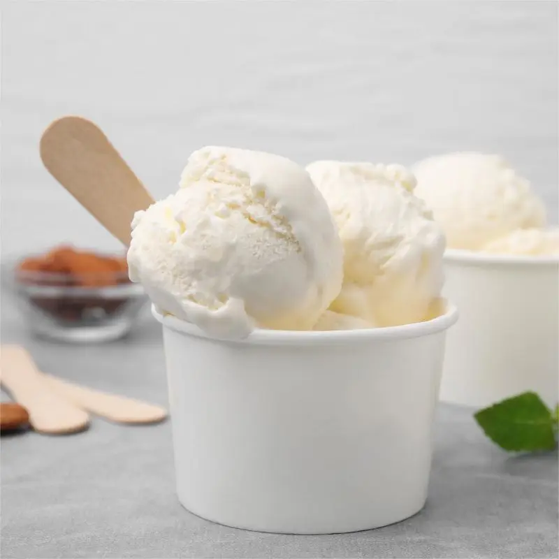 Wholesale custom logo printed Disposable ice cream cup desserts bowl with lid