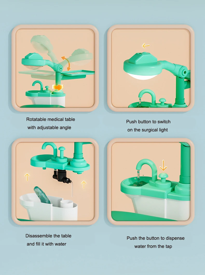 Hot Sale Early Educational Diy Pretend Play Operating Table Ambulance Medical Doctor Set Toy For Kids Play Doctor