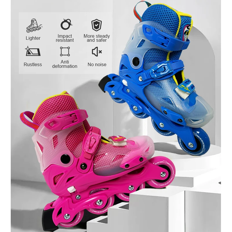 New design 4 wheels adjustable inline roller skates shoes for kids boys