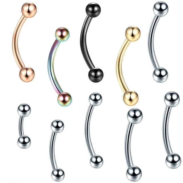 ASTM F136 Titanium Eyebrow Piercing 16G Curved Barbell Titanium Piercing ASTM F136