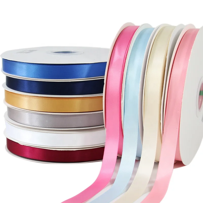 wholesale high quality 196 colors 7/8 inch or 19 sizes single side or double side satin ribbon for gift wrapping