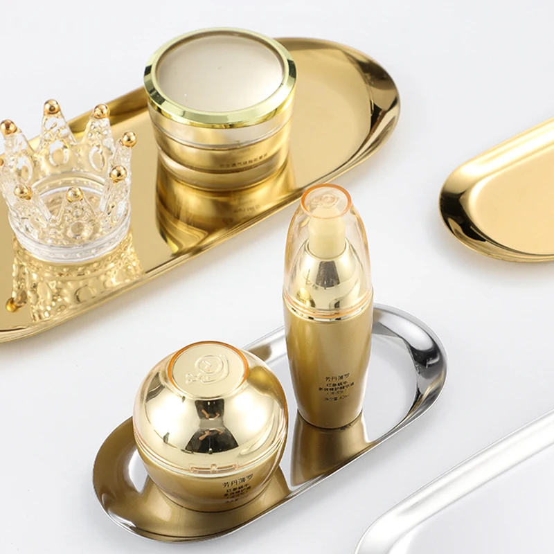 Customized Rectangle Silver Gold Dishes Metal Stainless Steel Service Tray BBQ Roast Plates