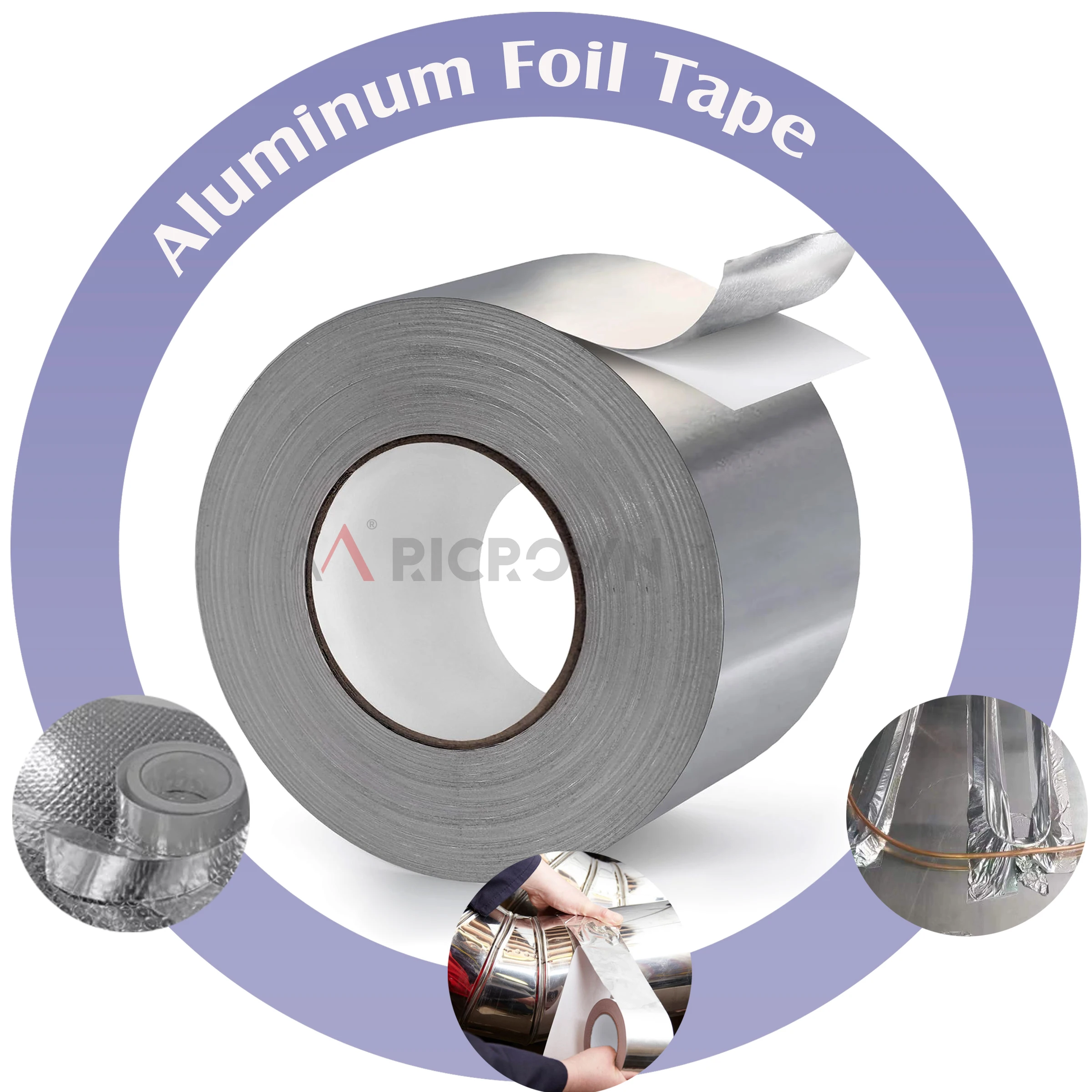 Pure Aluminum Duct Tape Hot Melt  2inch*55Yards  50mm*50m  for Sealing Repairs and Patching HVAC Air Duct System