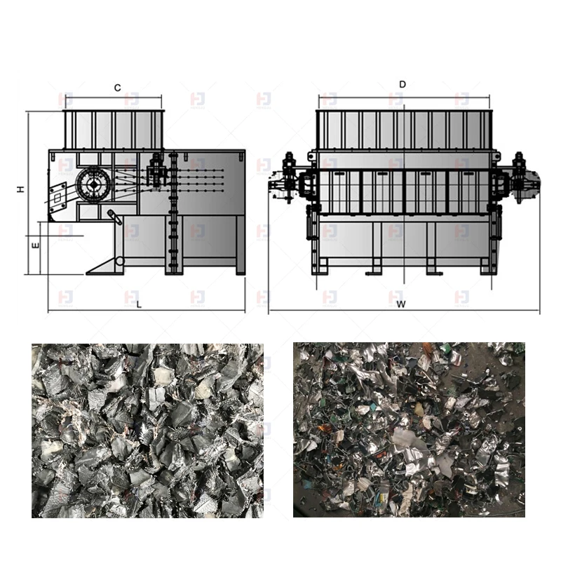 Plastic Bag Single Shaft Crusher Scrap Glass Bottles Recycling Shredder Medicine