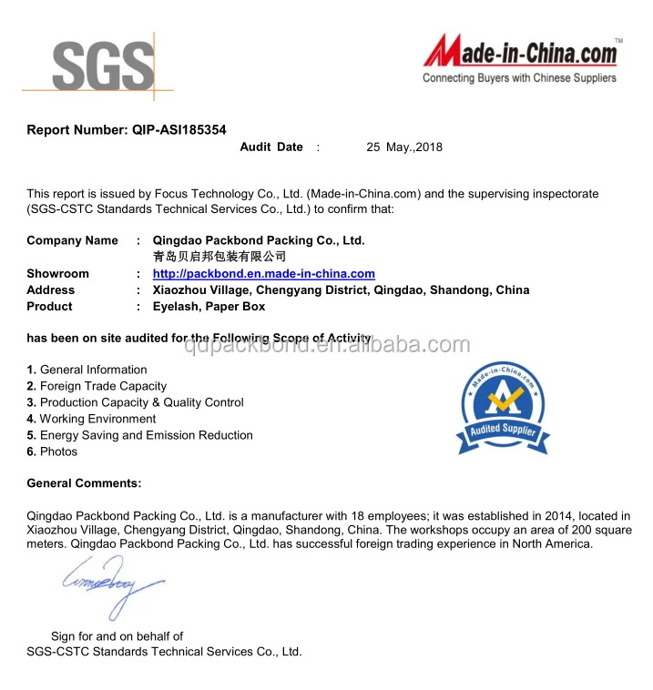 
Qingdao factory wholesale mink lashes with empty glitter custom eyelash packaging box 