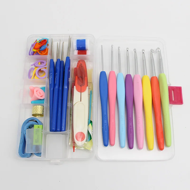 1Set Crochet Hooks Craft Sewing Tools Knitting Needles Sets With Case DIY Accessories J0102