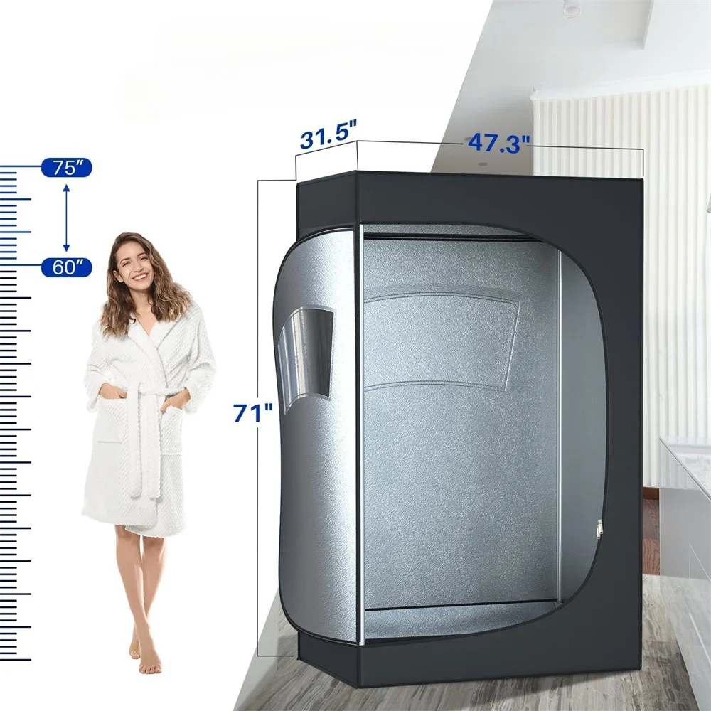 Indoor 1 Person Sauna Portable Steam Sauna Tent 4L 1000W Relaxation Detoxification Portable Beauty Spa Sauna Tent