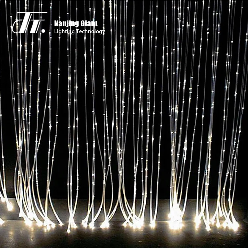 side glow PMMA plastic material fiber optic curtain light for indoor decoration