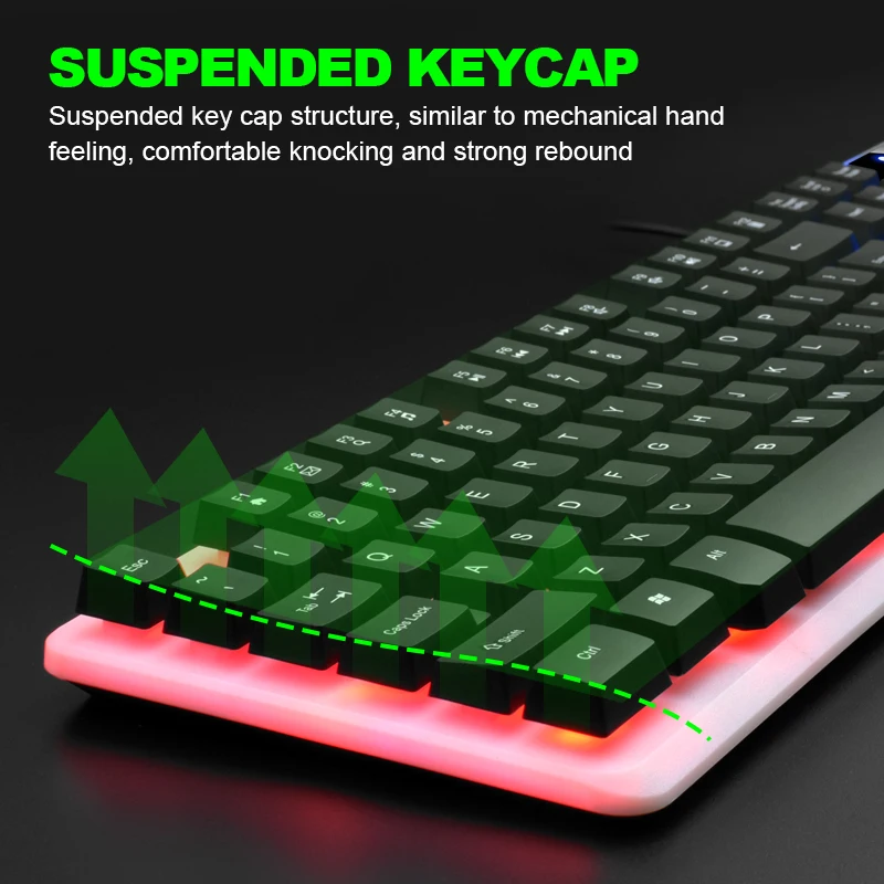 Проводная usb-клавиатура с подсветкой компьютерная Механическая сенсорная клавиатура Игровая мышь для дома