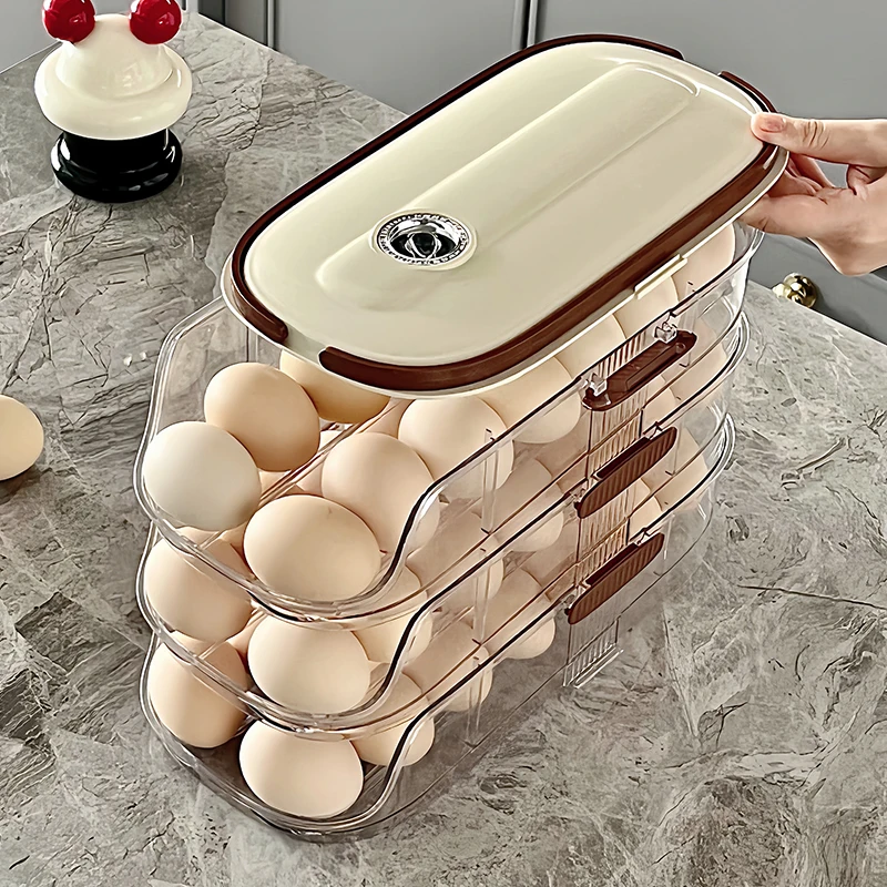 3-layer portable plastic s holder  container  Self-rolling  holder for kitchen