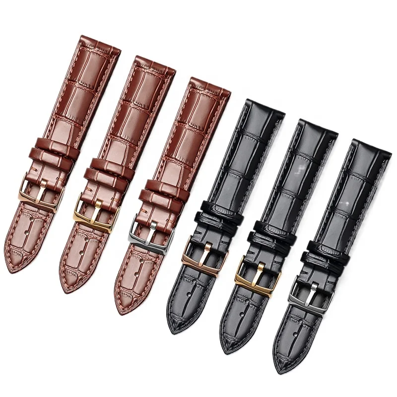 18 19 20 21 22 mm black blue speedmaster butterfly deployment corc pattern genuine leather watch band for omega watch strap