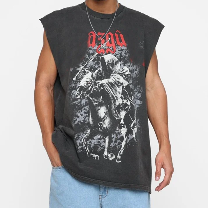 Vintage Sweatsuit Set Men Mens Top Track Suit Muscle Tee Shirt Short Set