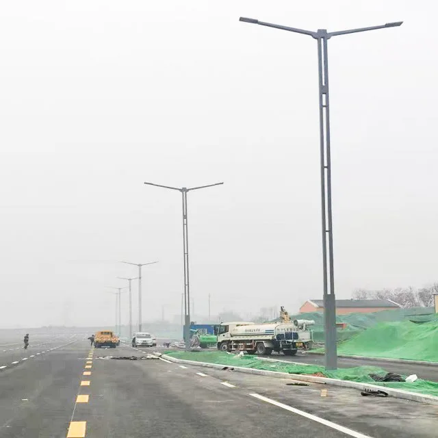 Street Road Park Aluminum Single Double Arm Lighting Lamp Pole 3m 4m 6m 8m 10m 12m 15m