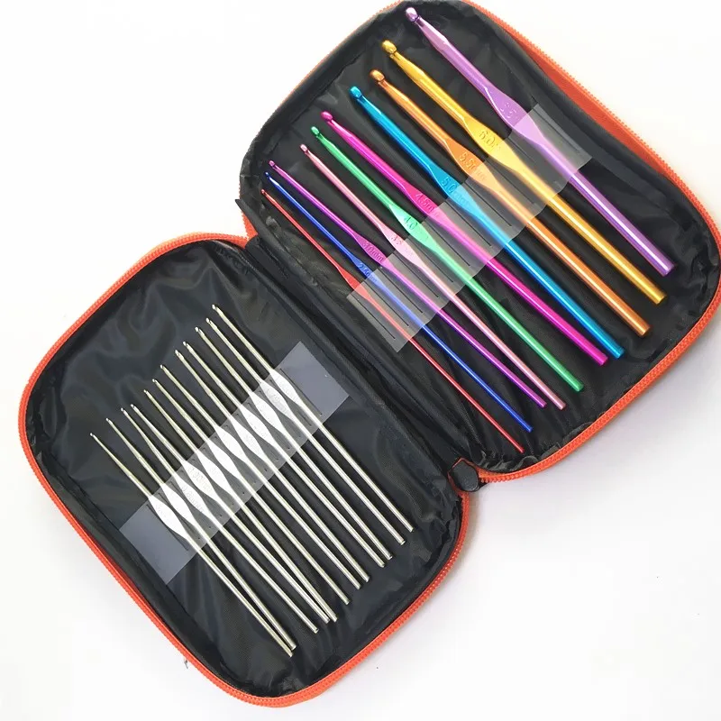 High Quality Steel Handle Knitting Needles Crochet Hook Beginner Sewing Kit Home Crochet Hooks Set
