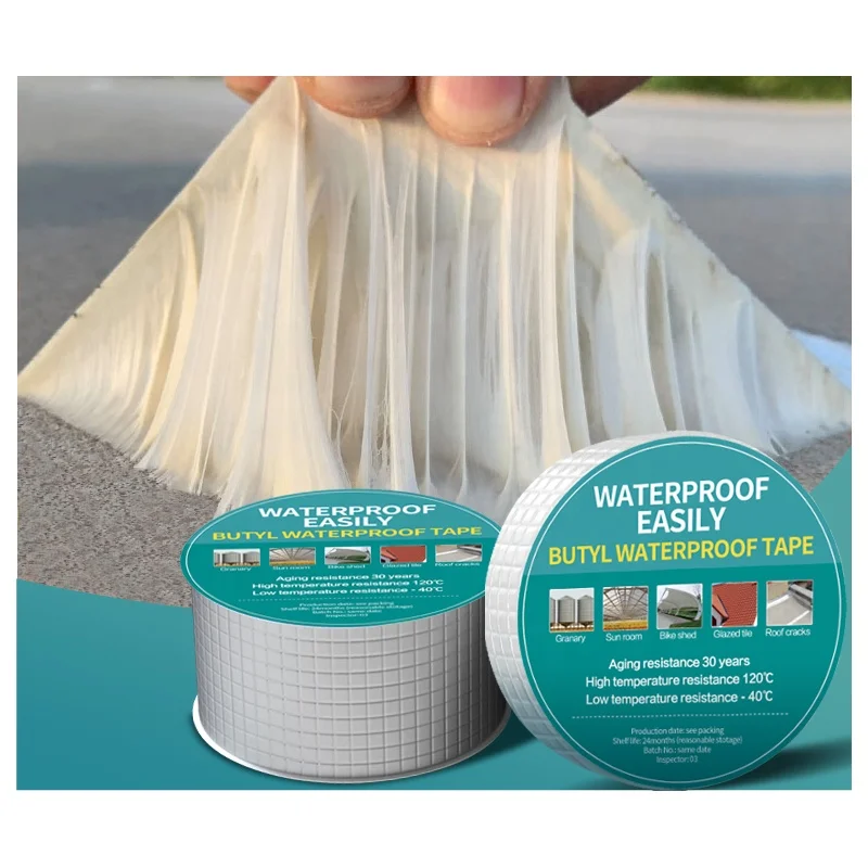 Custom logo roof leakage waterproofing aluminum foil butyl rubber tape self adhesive