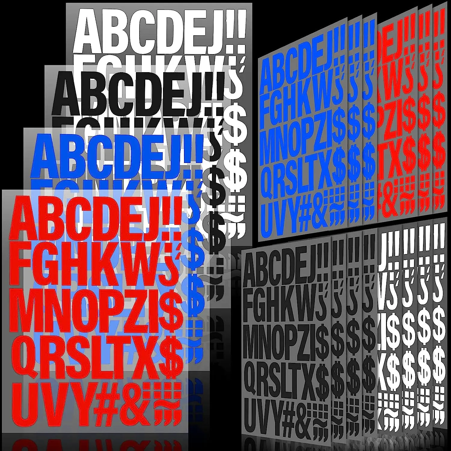 18 Sheets Iron On Letters PU Vinyl Iron on Fabric Letters 2 Inch Heat Transfer Paper Adhesive Letters for Clothing Shirts