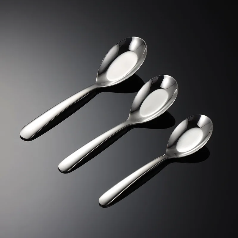 304 Stainless Steel Flatware Thickness Round Silver Sustainable Spoon