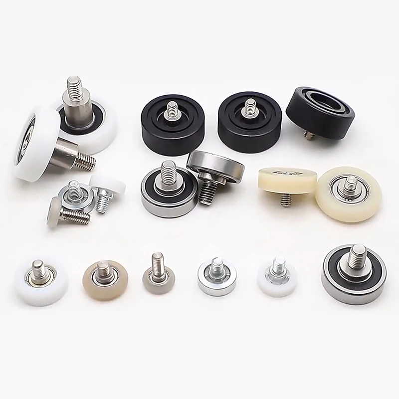 Nylon Coated Plastic Roller Pom Bearing With M4 M5 M6 M8 M10 Screw Plastic Roller Wheel For Wardrobe Sliding Door