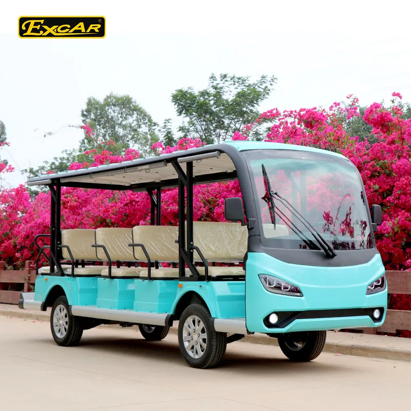 CE Approved 7.5KW 72V Trojan 14 Seaters Electric Sightseeing bus Electric Tour Car