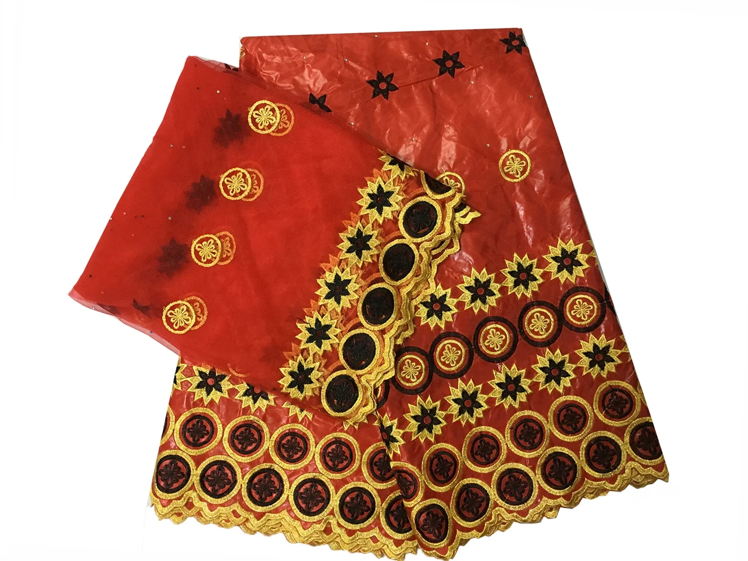 H & D Custom African clothing auxiliary material bazin lace printed fabric