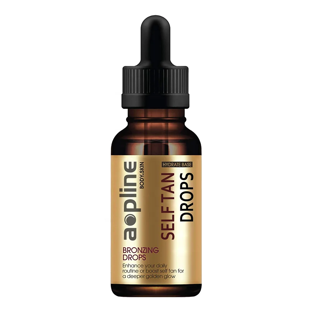 Custom logo brand bronzing sunless fake tan face self tanning oil drops private label