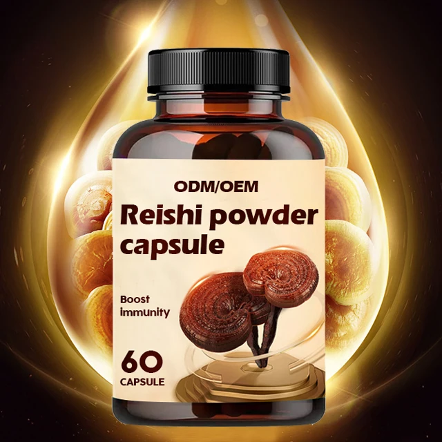 OEM Immunity Boosters Herbal Organic Reishi Mushroom Shell Broken Spore Powder Capsules Ganoderma Lucidum Spore Powder Capsules