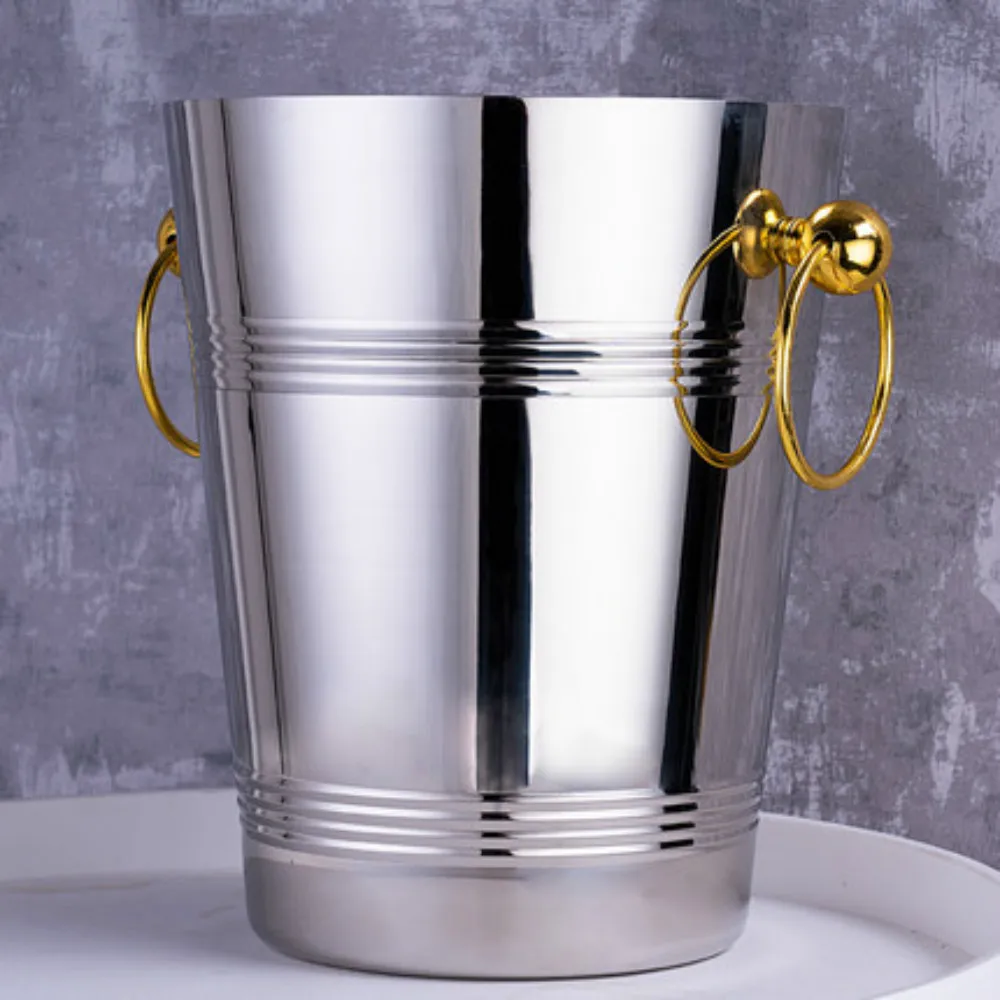 
High quality metal tin ice bucket beer ice bucket stainless steel 201/304 wine champagne beverage cooler for hotel bar 