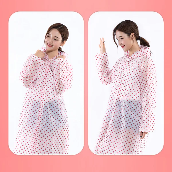 
Red Dot Thick Plastic Branded Couple Foldable Rain Coat Costume, Impermeable Advertisement Raincoat Cloth, Poncho Adult 