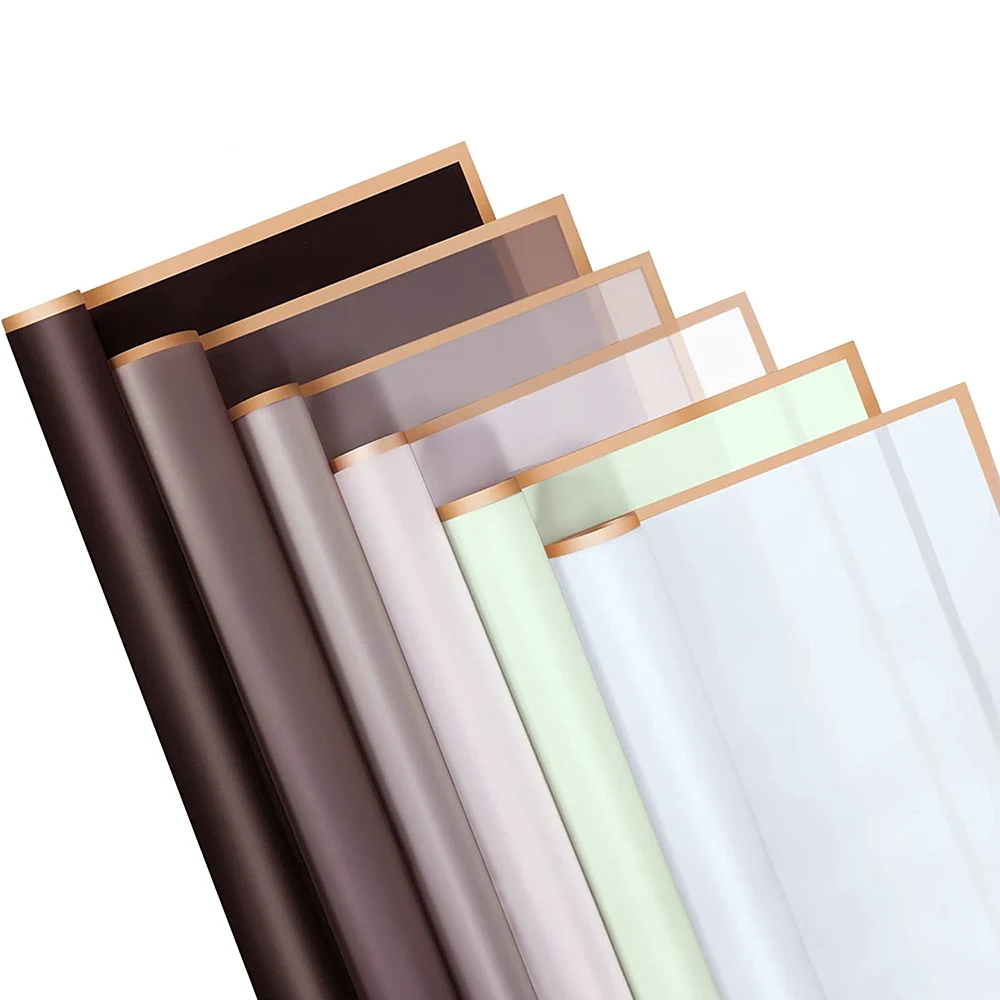 1 pack moisture proof golden line frame gold edge thick florist floral korean flower wrapping wrap paper flowers bouquet paper