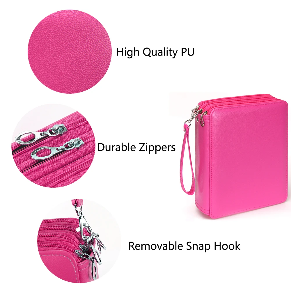 Colored Pencil Case 72 Slots Pen Case Organizer with Handy Wrap Zipper Multilayer Holder for Prismacolor Colored Pencils
