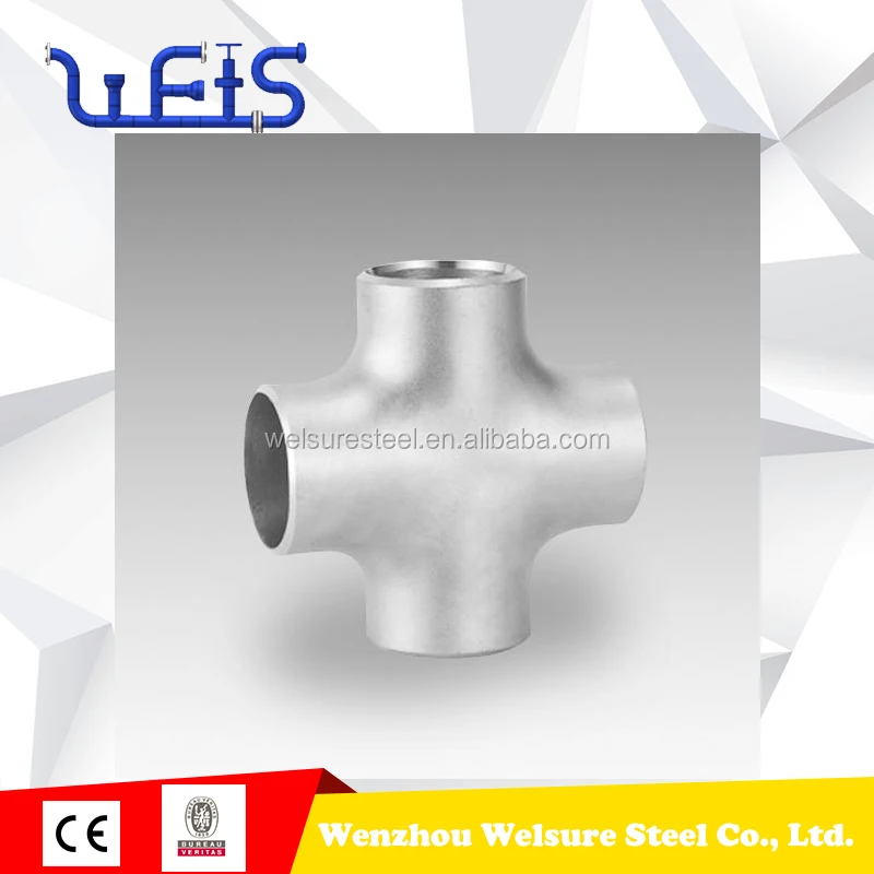 WELSURE Customized 4 Four Way Cross Pipe Fittings Female Thread Cross Stainless Steel Pipe Fittings