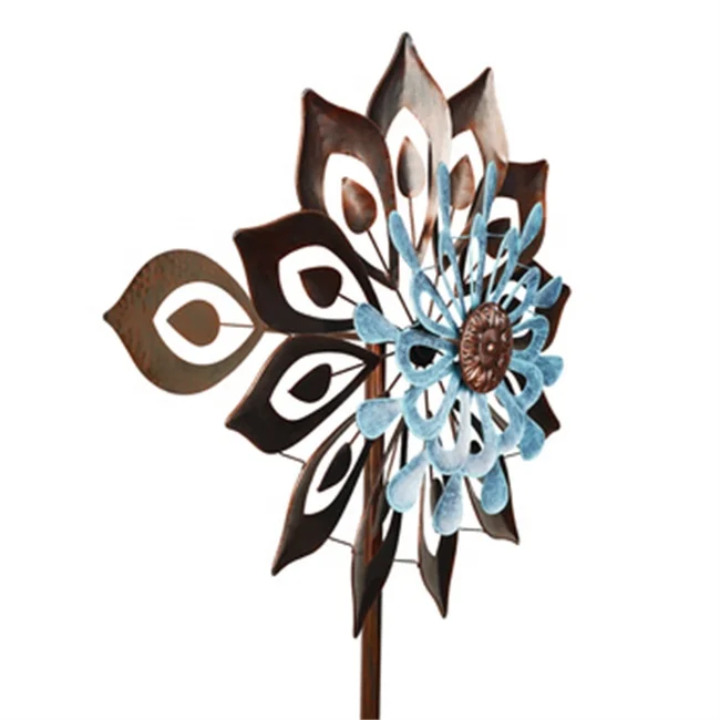 Hourpark Hot-selling garden decoration kinetic metal windmill outdoor wind spinners