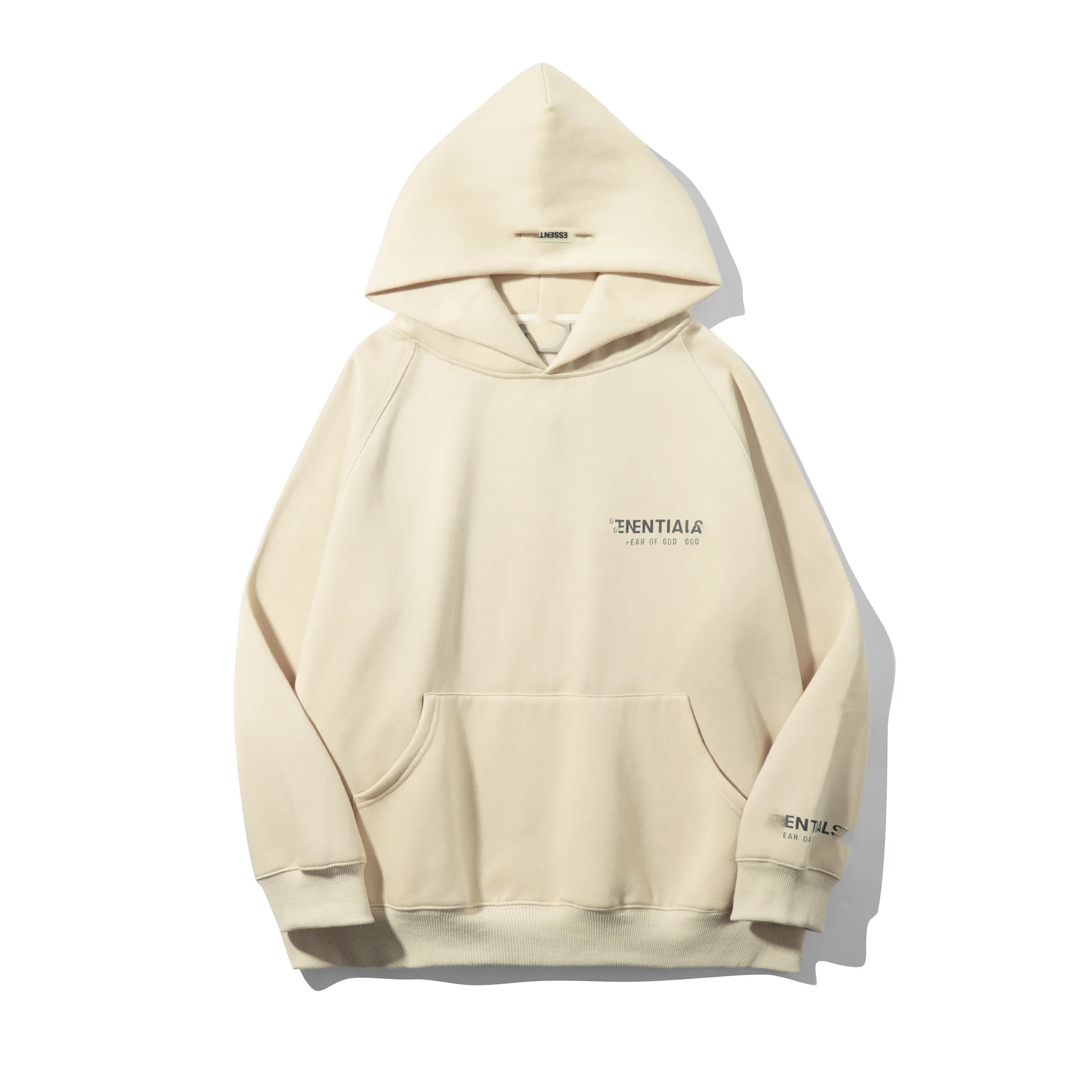 American Solid Color Loose Fit Trendy Design  Guard Coat Small Letter Print  Fall/Winter Sweater Men Women Double Hooded