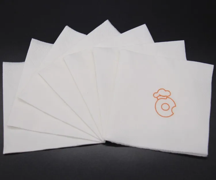 Red color pre-folded napkins printed golden star design colored paper napkins serviettes in stock