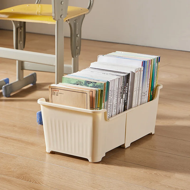 Book Box with Wheel Retractable Book Stationery Bag Storage Box Durable Large Capacity Organizer with Wheel