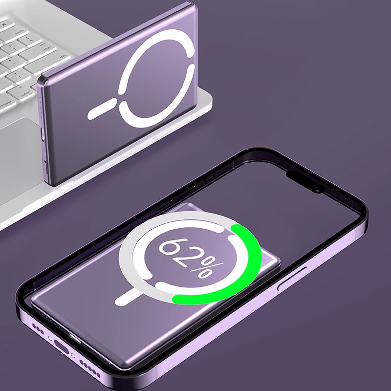 Professional 2025 Wireless Charger Power Bank 5000mAh Magnetic Portable Power Bank