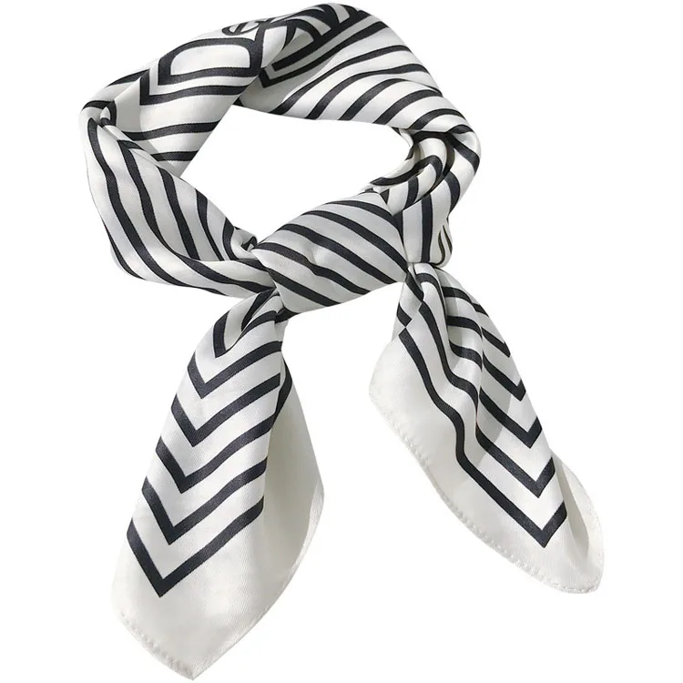 New Black and white stripes Scarf Women Sunscreen Big Square Custom Scarves Shawls For Women 70cm Scarf