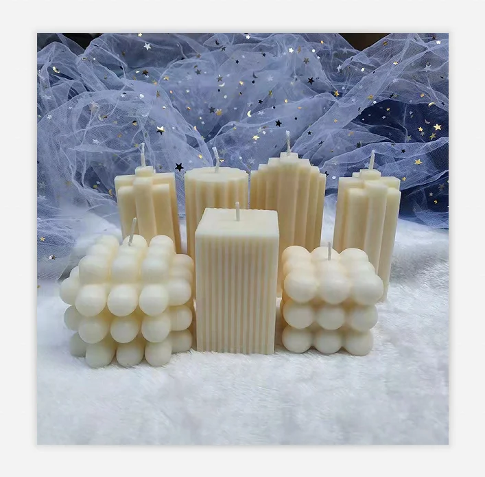 Wholesale cheap bulk colourful sweet bubble vanilla unique nordic home scented candle photography props