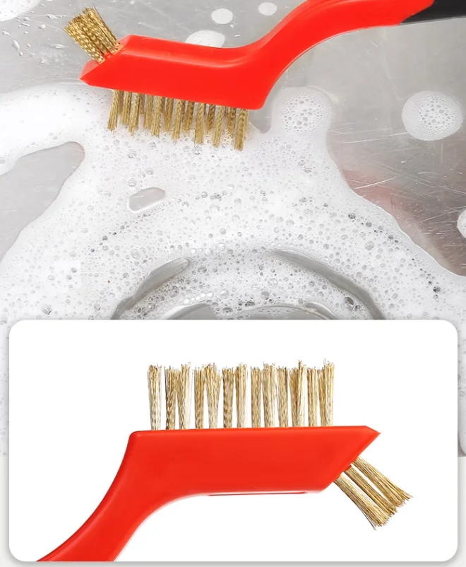 Wire Brush Brass/ Stainless Steel/ Nylon Brushes set for Cleaning Rust Removal, Dirt, Paint Scrubbing Wire Brush Set