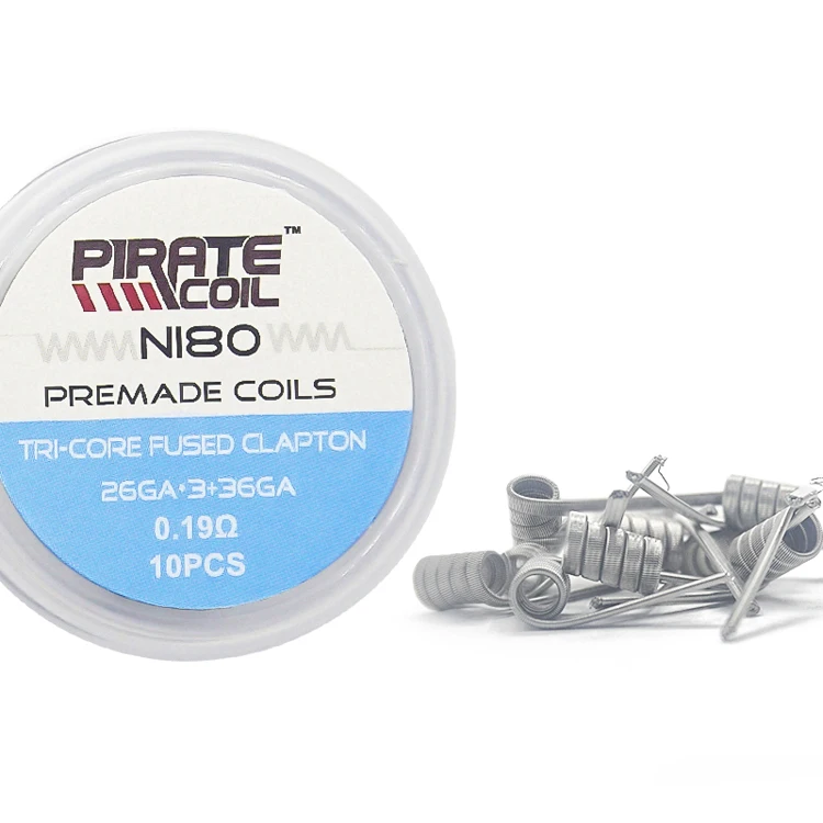 
Factory produce OEM prebuilt nichrome coil vape 3 core clapton coil wire single coil vaper 10pcs/box 