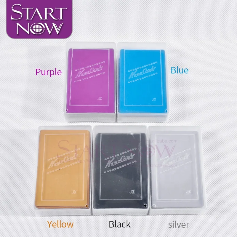 
100pcs/lot Multicolor Business Card Smooth Blank Name Cards Aluminium Alloy Metal Sheet Debugging Laser Engraved Marking Machine 