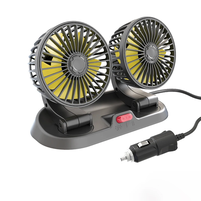 Double headed fans car fan for truck vehicle air cooling universal usb rotatable strong wind