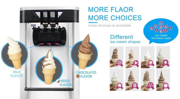 Goshen Brand BJH219C Ice Cream Fruit Snack Machine Stainless Steel Body Auto Return Handle Twist Ice Cream Machine