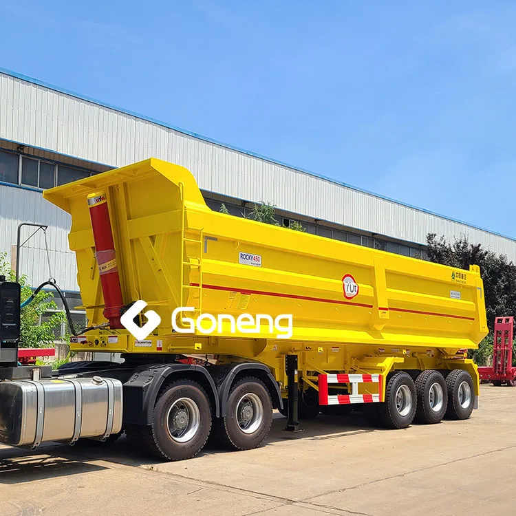 transportation mining sand 80 90 100 ton dumper semitrailers tipper dump semi trailer truck three 3 axle for sale