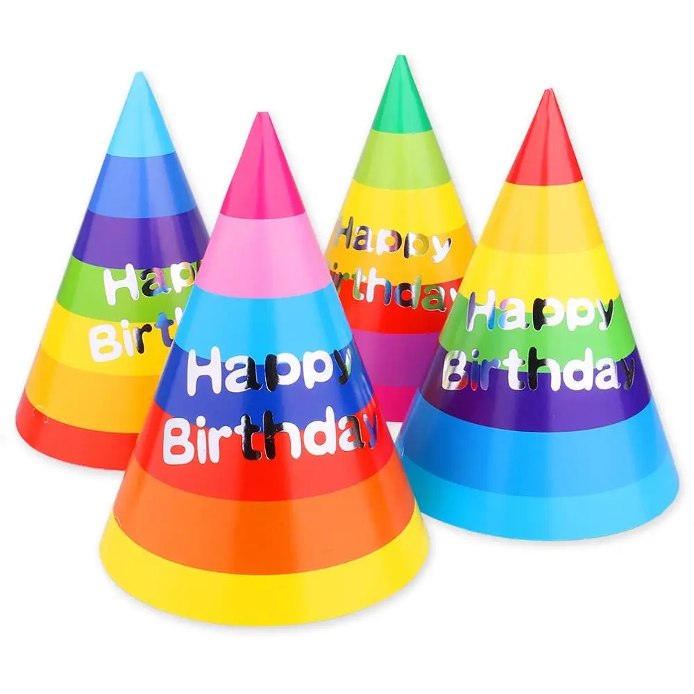 Partycool Rainbow Mini Party Hats Kids Dog Birthday Party Cone Hat Party favors 1st Birthday Hat