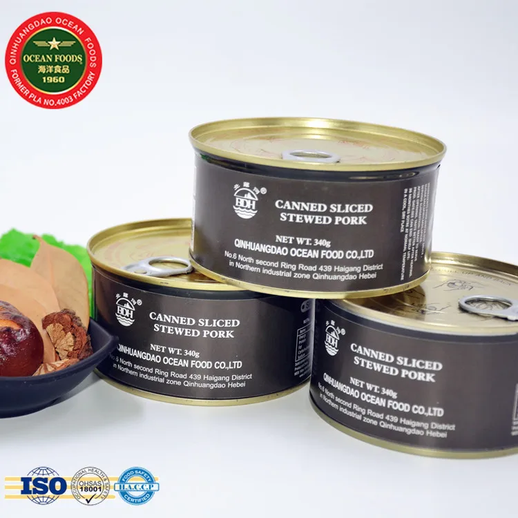 Canned sliced stewed pork 340G