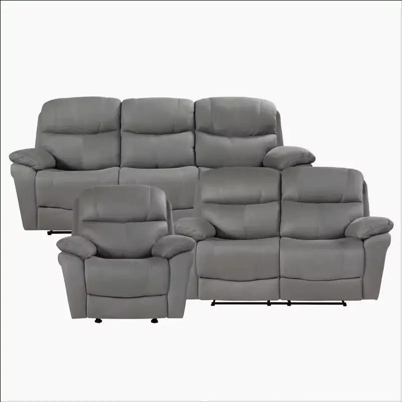 Sans Factory Customized Manual Glider Microfiber Fabric 6 Seater Recliner Sofa Leather